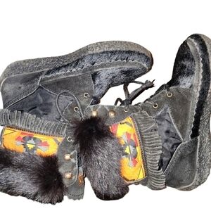 Tecnica Black and Yellow Ankle Boots